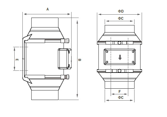 QUẠT THÔNG GIÓ NỐI ỐNG HỖN HỢP TEC-DTP